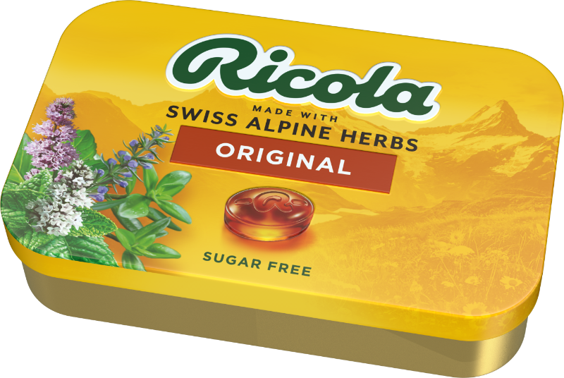 Ricola Sugar Free Throat Drops Original Swiss Herb - 19 ct, Pack of 2