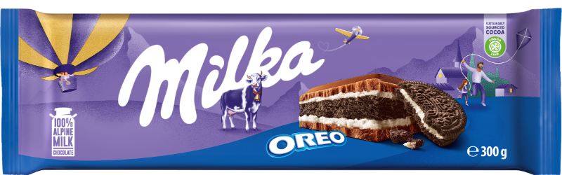 Milka Oreo Big Crunch Chocolate Candy Bar 300g (Pack of 5
